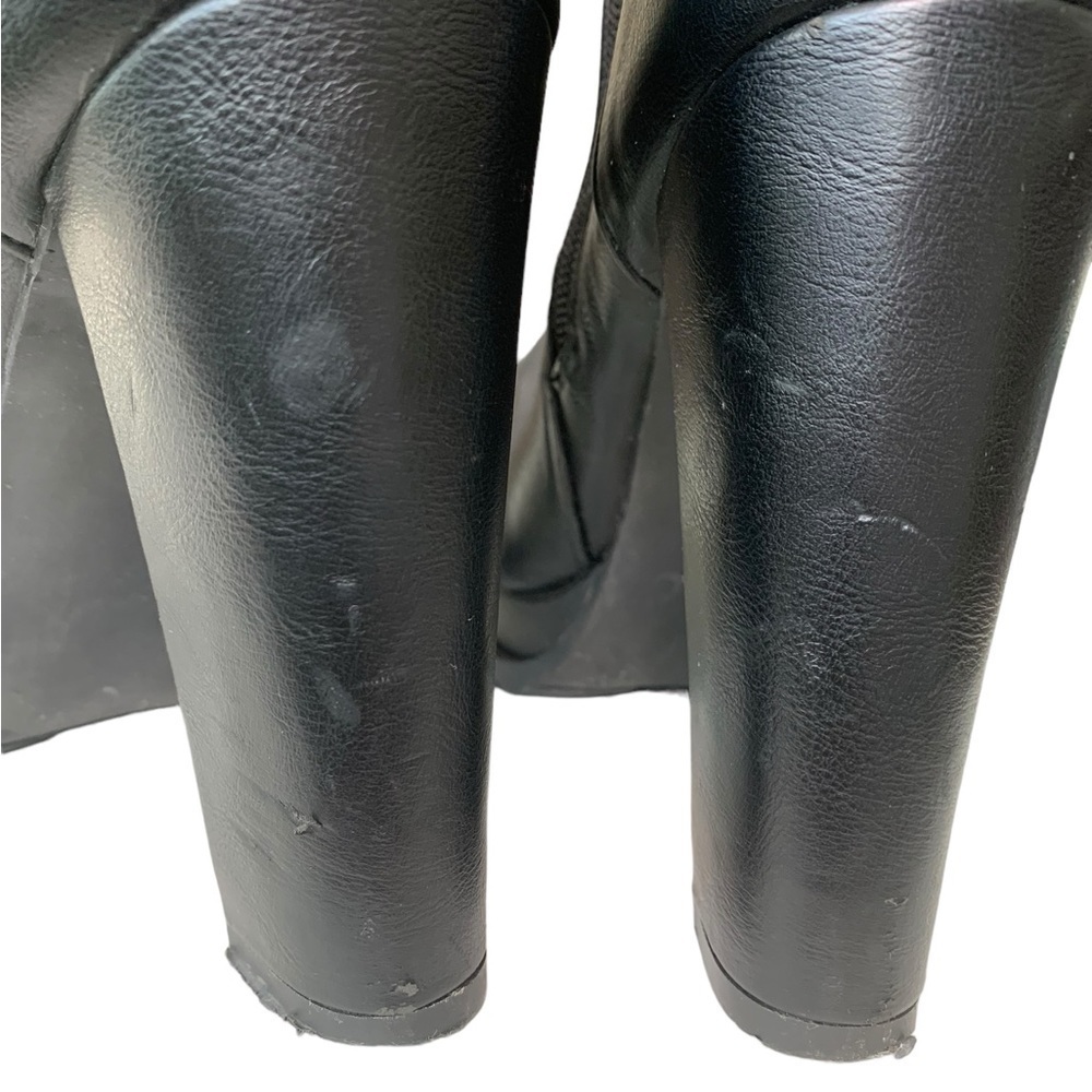 Black & Gold lace up bootie with Zipper high heels boots - Picture 14 of 16